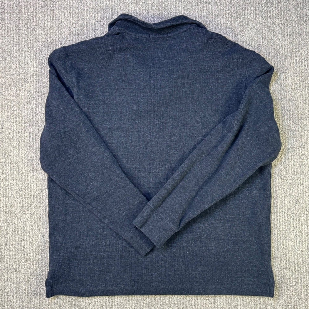 Polo Ralph Lauren Quarter Zip Pullover Navy Cotton Sweater Men's Large - Picture 2 of 7